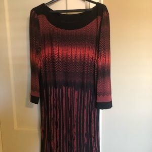 Black and red Missoni style dress